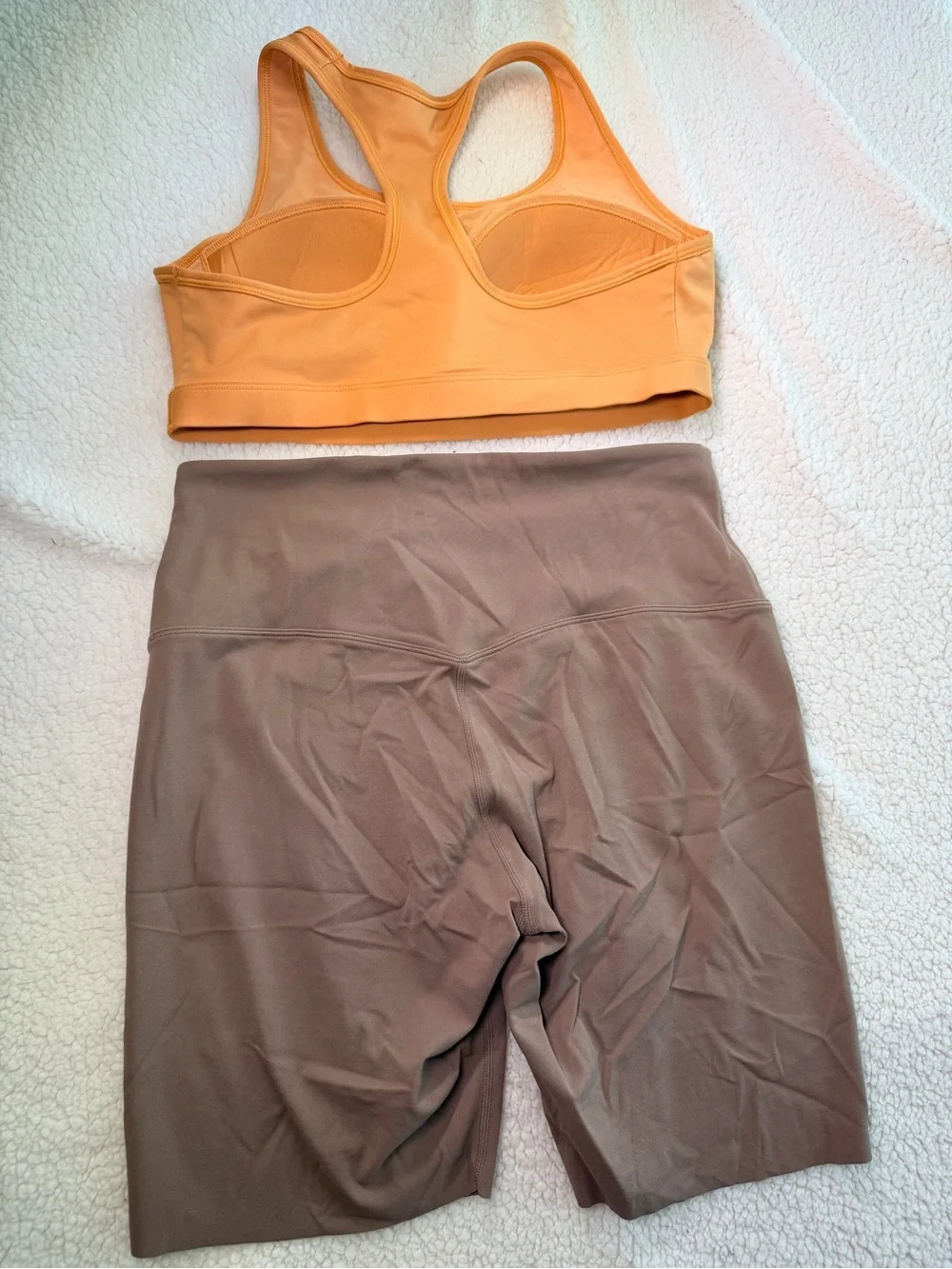 Nike Women's set High-Rise Bike Shorts in Taupe